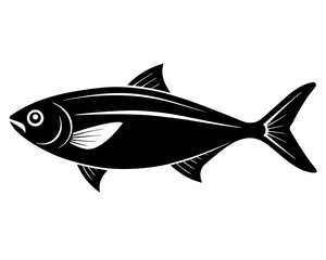 Hilsa vector silhouette illustration isolated on white background