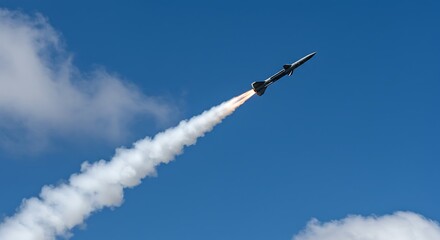 Missile Launch Against a Vivid Blue Sky
