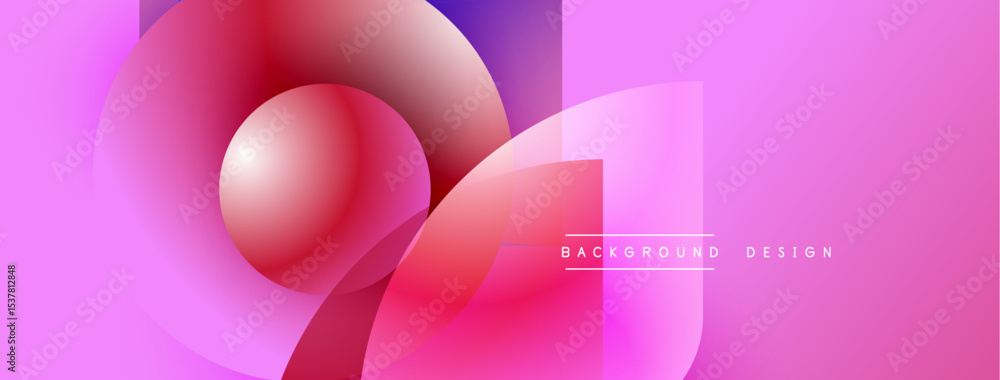 Aufkleber Abstract pink purple design. Overlapping circles create dynamic visual effect. Modern background suitable for various projects.