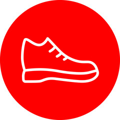 Sneaker Vector Line White Circle Red