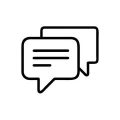 Naklejka premium Message bubble icon with two overlapping speech bubbles in clean and simple design