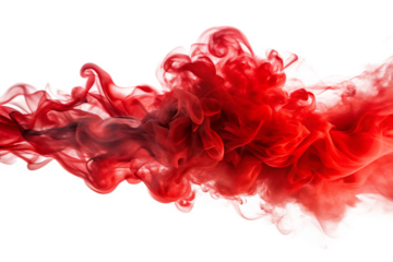 Vivid Crimson and Scarlet Smoke Plume Swirling Dynamically Studio Lighting A I G E N E R A T E D - P N G isolated on a transparent background