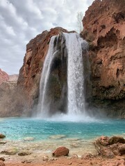 waterfall on the rocks