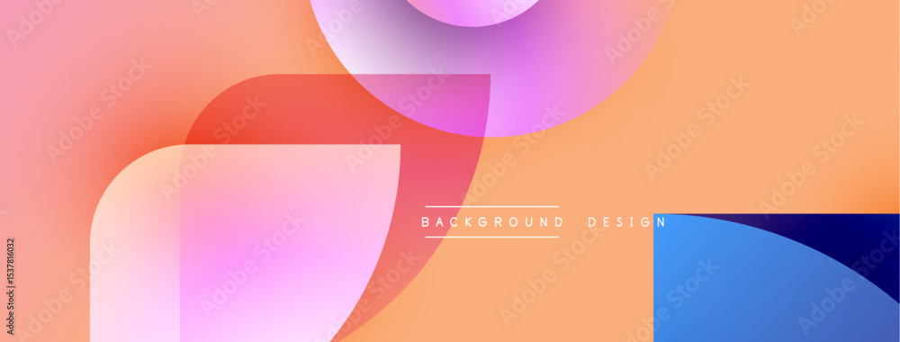 Poster Abstract fluid shapes blend, creating vibrant gradient background. Soft colors overlap, forming modern design element.