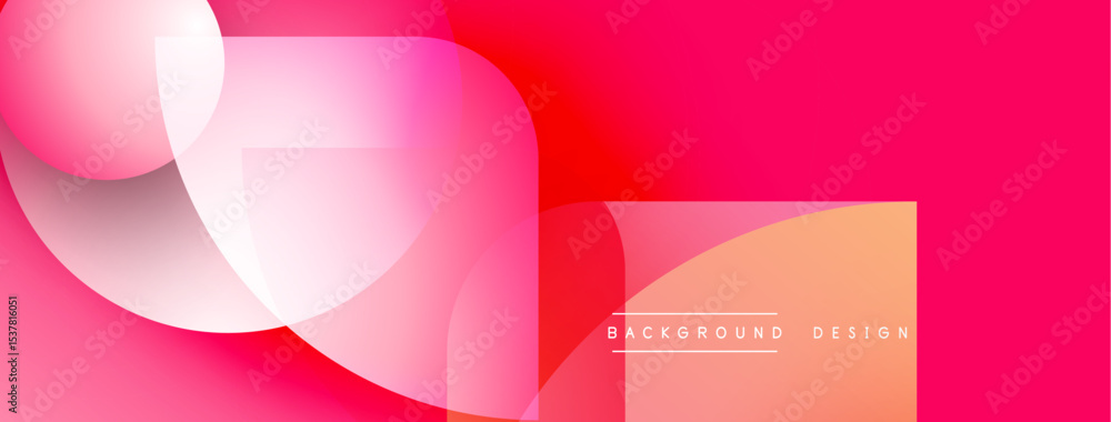 Aufkleber abstract vibrant design features overlapping circles, gradients. pink, orange hues create modern vis