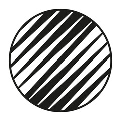 Diagonal wave icon. Stripe ripple pattern. Abstract circle texture. Vector black design.