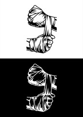 Hand Wrapped MMA fighter