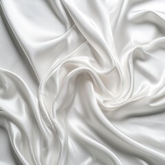 Obraz premium Smooth, flowing white fabric drapes in soft folds