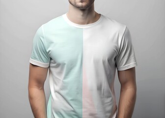 Stylish Two-Tone T-Shirt Design Mint and White
