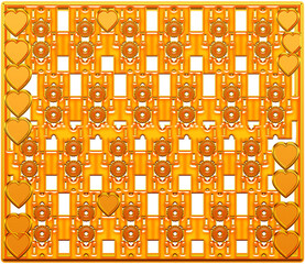 3d golden yellow seamless pattern with abstract geometric shapes