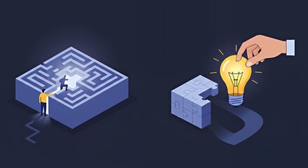 Solving Puzzle Maze with Idea Lightbulb
