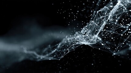 Abstract background with technology mesh, particles and lines