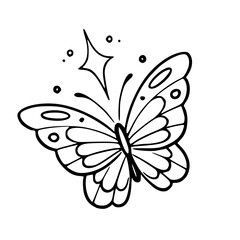 cute magic butterfly outline