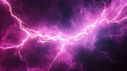 Powerful purple lightning strikes