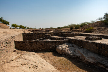 Fototapeta premium Ancient Ruins of Dholavira – Harappan Civilization Archaeological Site in Gujarat, India