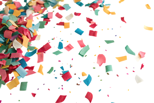 Colorful Confetti Bursting and Flying in Air on Black Background