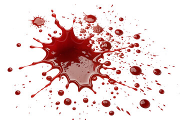 Obraz premium Dark Red Blood Splatter Isolated On Transparent Background For Horror