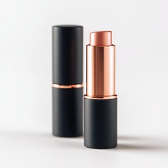 Rose-gold lipstick in black case