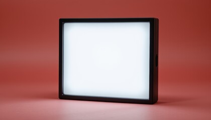 Minimalist LED Light Panel on a Soft Pink Background for Photography and Studio Use