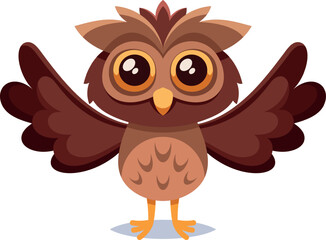 Cute happy owl bird vector illustration