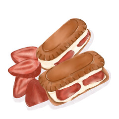 sandwich biscuit with strawberry