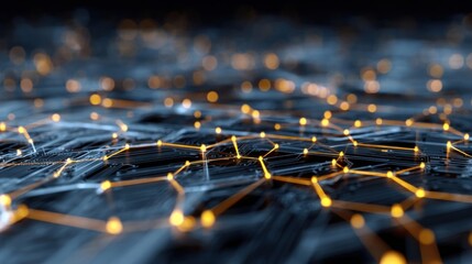Obraz premium Abstract futuristic circuit board with mesh lines and connections