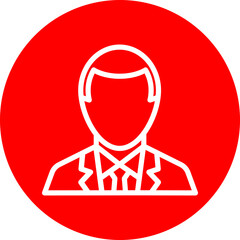 Obraz premium User Avatar Vector Line White Circle Red