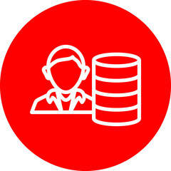 Customer Data Vector Line White Circle Red