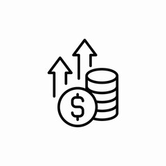 finances rise icon sign vector