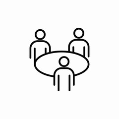 round table meeting icon sign vector