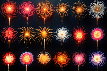 seamless pattern with fireworks