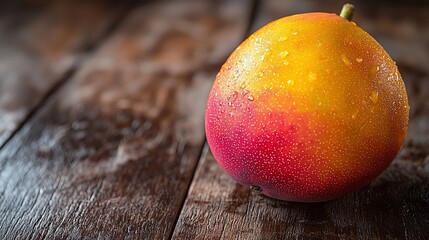 Fresh, juicy mango on rustic wooden surface