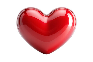 Shiny Red Heart 3 D Render Studio Lighting A I G E N E R A T E D - P N G isolated on a transparent background