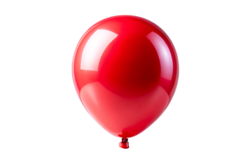 Single Vivid Red Balloon Studio Shot Against Black Background A I G E N E R A T E D - P N G isolated on a transparent background