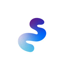 Fototapeta premium Brutalist Freeform Shape. Blue and Purple Grainy Gradient Quirky shape.