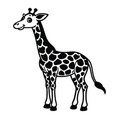 Obraz premium cartoon giraffe animal vector illustration