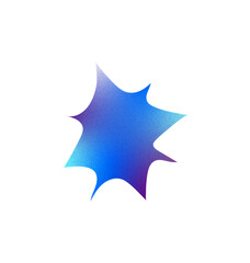 Brutalist Freeform Shape. Blue and Purple Grainy Gradient Quirky shape.