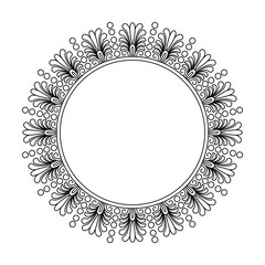 Mystical Bloom Shell Mandala coloring book page