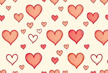 Seamless pattern of charming, intertwined hearts in warm, muted tones on a soft, textured background,  seamless texture,  pattern design