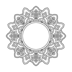 Ocean Wave Flower Mandala coloring book page