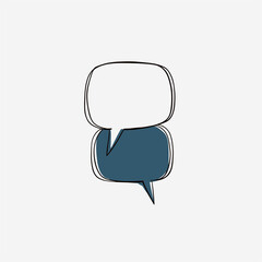 Hand-Drawn Conversation Bubbles. Two overlapping dialogue icons.