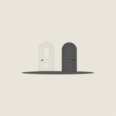 Two Doors of Opportunity. Concept of choice, decision, and paths.