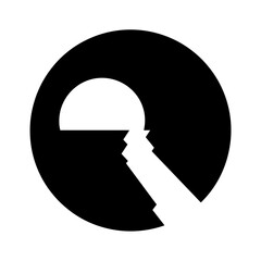 Path to Light Abstract Icon. Negative space concept of hope and goals.