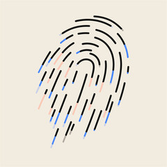 Abstract Digital Fingerprint. Modern identity and security concept.