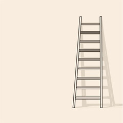 Ladder of Opportunity Against Wall. Minimalist career growth concept.