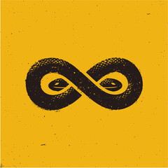 Ambigram Ouroboros Snake Symbol. Two-headed serpent of eternity.