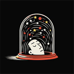 Universe Within The Mind. Surreal concept of dreams and imagination.