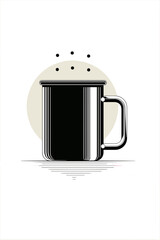 Minimalist Hot Drink Mug Icon. Stylized coffee or tea cup graphic.