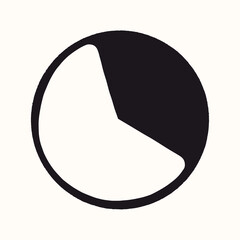 Abstract Pie Chart Icon. Hand-drawn circular graph or timer symbol.