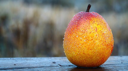 Fresh pear with water droplets
